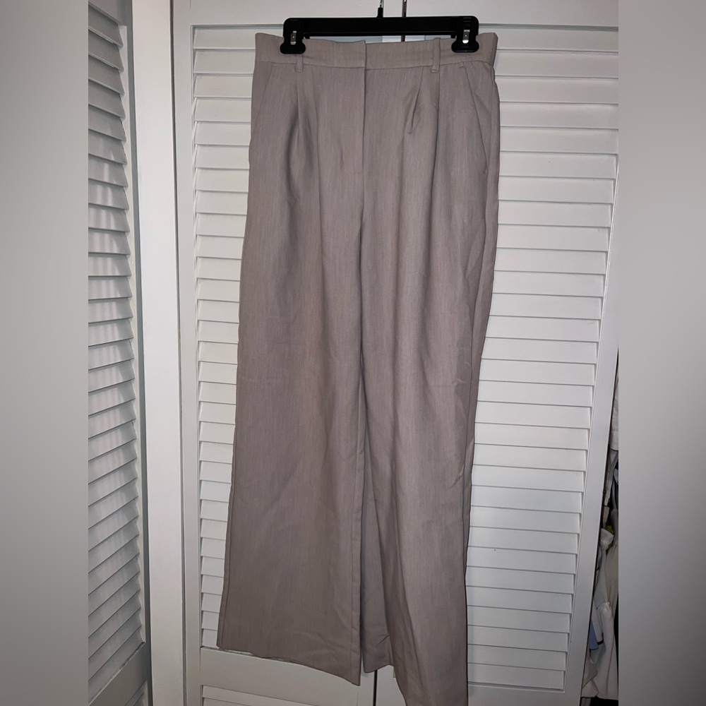 Abercrombie & Fitch Wide-Leg Taupe Pants
